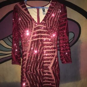 Red sequin dress